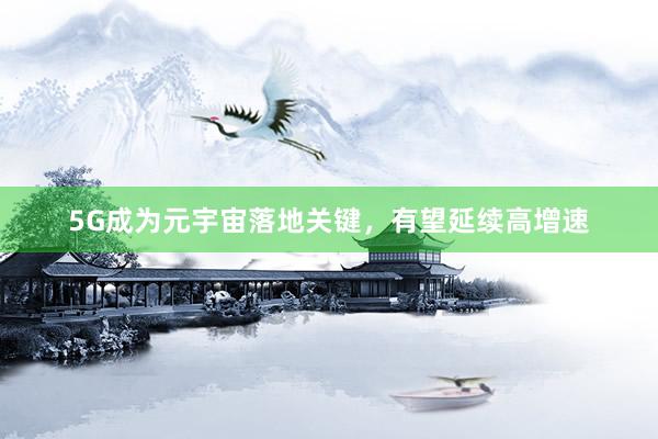 5G成为元宇宙落地关键，有望延续高增速
