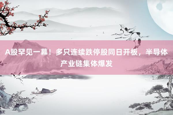 A股罕见一幕！多只连续跌停股同日开板，半导体产业链集体爆发