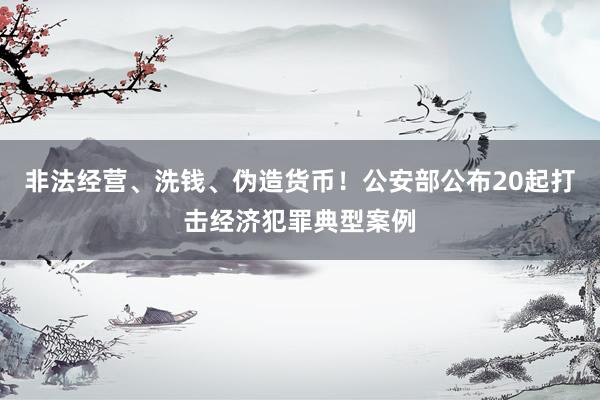 非法经营、洗钱、伪造货币！公安部公布20起打击经济犯罪典型案例