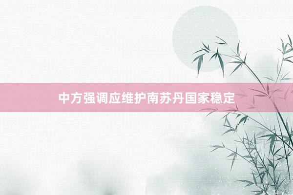 中方强调应维护南苏丹国家稳定