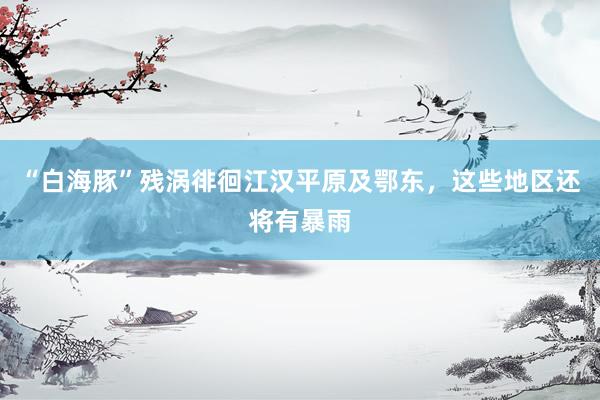 “白海豚”残涡徘徊江汉平原及鄂东，这些地区还将有暴雨