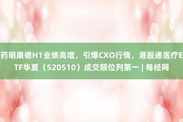 药明康德H1业绩高增，引爆CXO行情，港股通医疗ETF华夏（520510）成交额位列第一 | 每经网