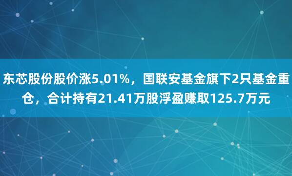 东芯股份股价涨5.01%，国联安基金旗下2只基金重仓，合计持有21.41万股浮盈赚取125.7万元