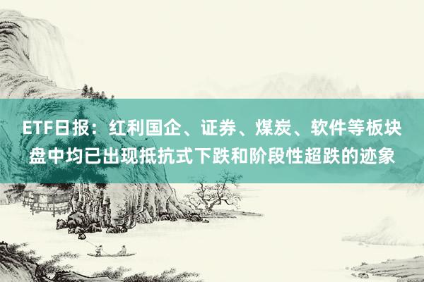 ETF日报：红利国企、证券、煤炭、软件等板块盘中均已出现抵抗式下跌和阶段性超跌的迹象
