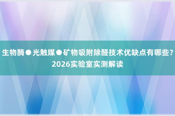 生物酶●光触媒●矿物吸附除醛技术优缺点有哪些？2026实验室实测解读