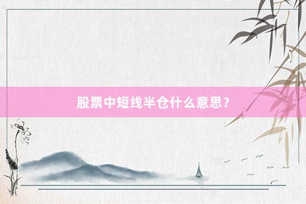 股票中短线半仓什么意思？