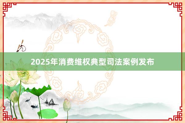 2025年消费维权典型司法案例发布