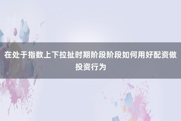 在处于指数上下拉扯时期阶段阶段如何用好配资做投资行为