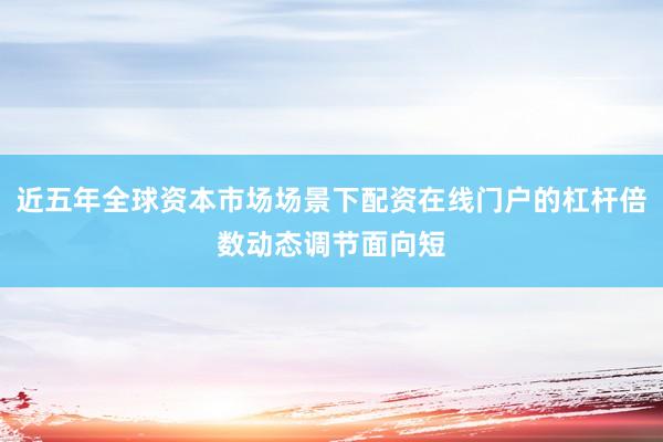 近五年全球资本市场场景下配资在线门户的杠杆倍数动态调节面向短
