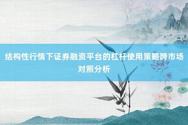 结构性行情下证券融资平台的杠杆使用策略跨市场对照分析