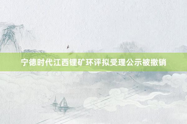 宁德时代江西锂矿环评拟受理公示被撤销