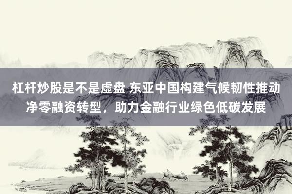 杠杆炒股是不是虚盘 东亚中国构建气候韧性推动净零融资转型，助力金融行业绿色低碳发展