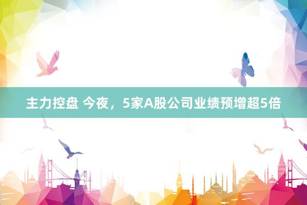 主力控盘 今夜，5家A股公司业绩预增超5倍